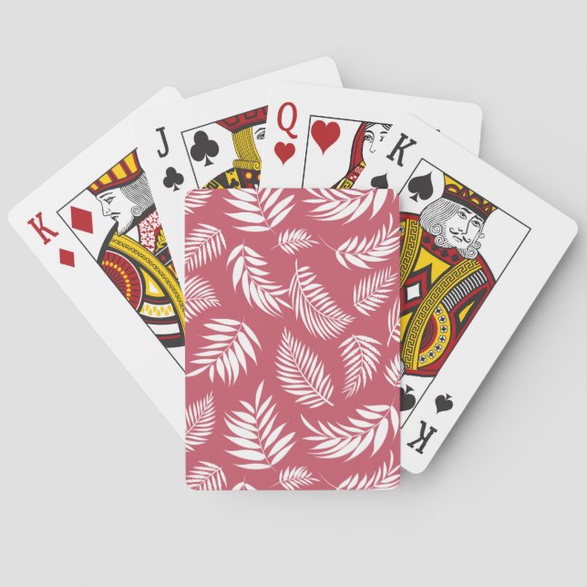 Baralho Padrão de Folhas Tropicais 8 (Verso)