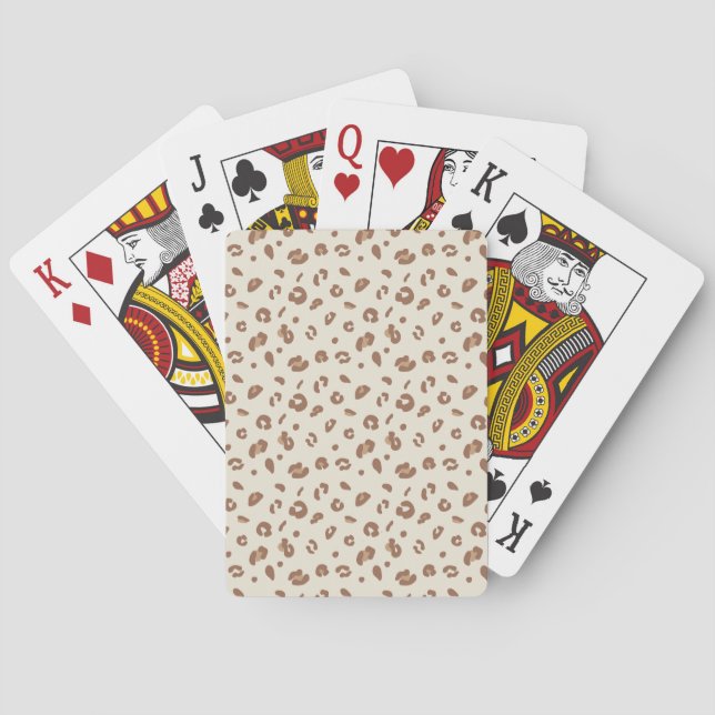 Baralho Padrão de Impressão de Leopardo Abstrato Neutro |  (Verso)