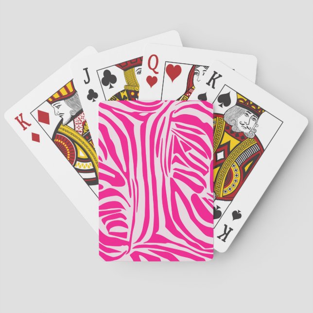Baralho Padrão de Impressão de Zebra Rosa (Verso)