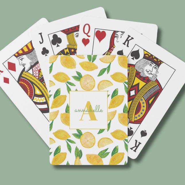 Baralho padrão de limão cítrico (Citrus lemon pattern personalized playing cards)