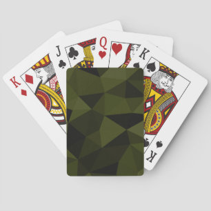 Baralho Padrão de malha geométrica preto verde exército es
