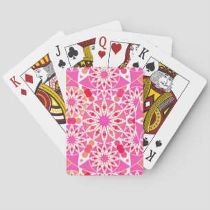 Baralho Padrão de Mandala, tons de rosa e coral