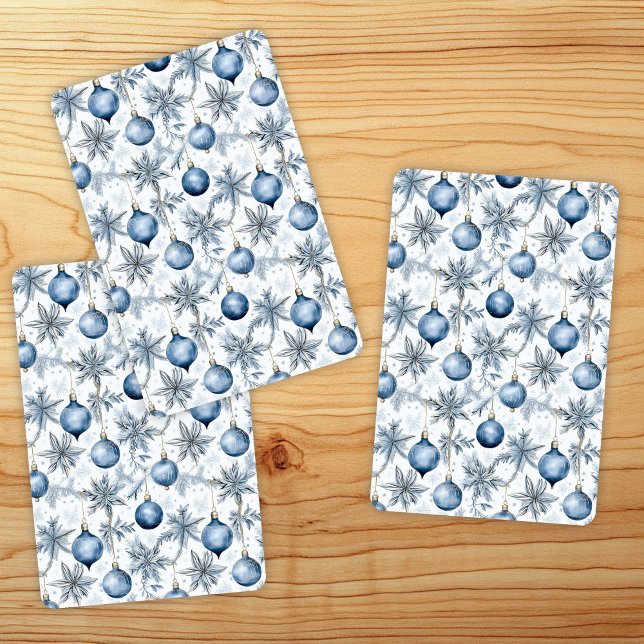 Baralho Padrão de Ornamento de Árvore de Natal Azul (Criador carregado)