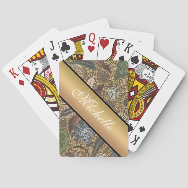 Baralho Padrão de Paisley de Impressão Animal (Verso)