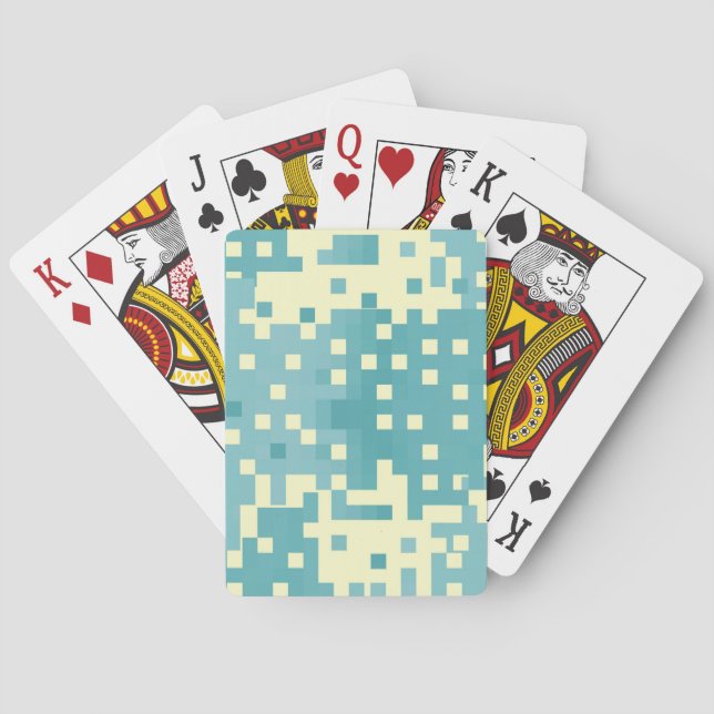Baralho Padrão de Pixel Azul e Ciano (Verso)