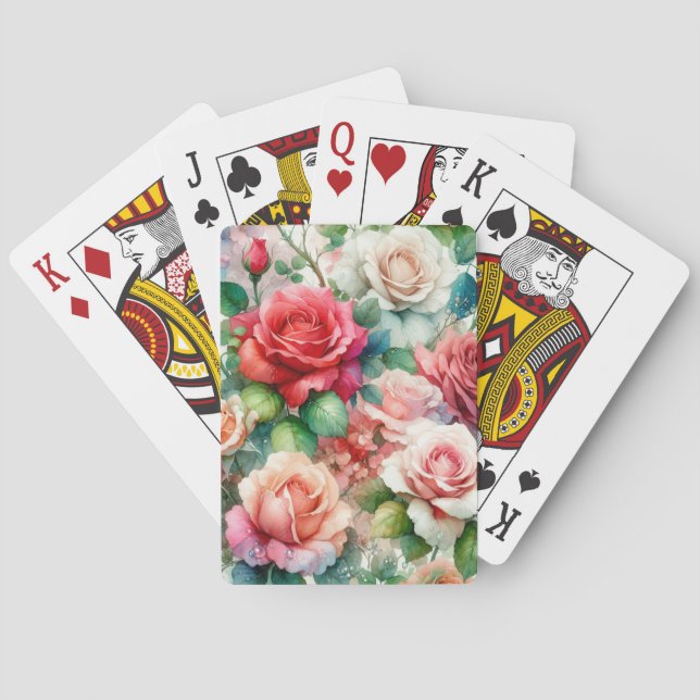 Baralho Padrão de Rosa Whimsical (Verso)
