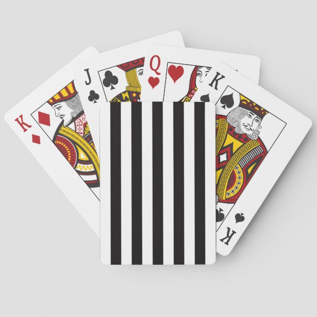 Baralho Padrão de Stripe Preta e Branca (Verso)