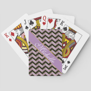 Baralho Padrão de Zigzag Preto Dourado Ametist