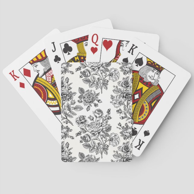 Baralho Padrão Floral do Vintage Rosa (Verso)