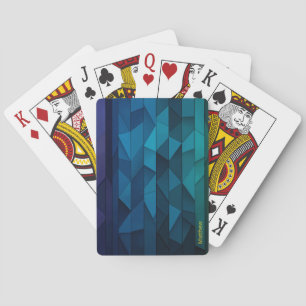 Baralho Padrão Geométrico Azul e Teal Personalizado