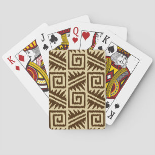 Baralho Padrão Ikat Aztec - Castanho Escuro e Tan