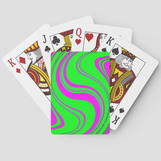 Baralho padrão moderno de ondas fluorescentes (Verso)