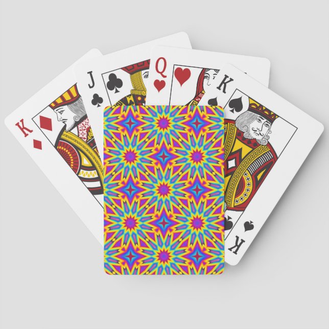 Baralho padrão ornamental, multicolorido, (Verso)
