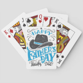 Baralho "Pai de Obrigados felizes!" Playin de chapéu de co