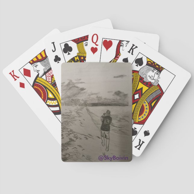 Baralho Pai e Filha jogando cartas (Verso)