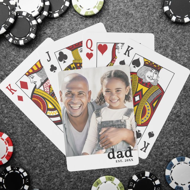 Baralho Pai Estabeleceu Foto Personalizada (Dad Established Personalized Photo Poker Cards )