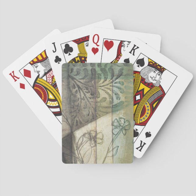 Baralho Painel de Jardim com Folhas, Flores e Grama (Verso)