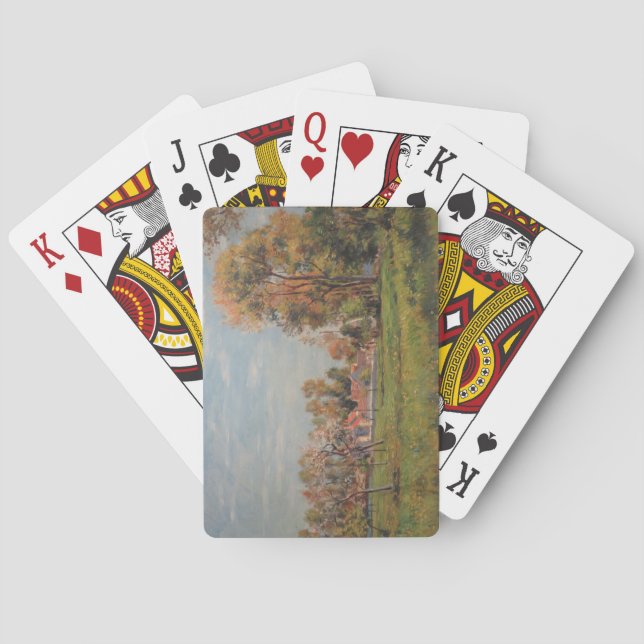 Baralho Paisagem ao redor de Lagny, França (Paisagem Rural (Verso)