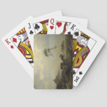 Paisagem com castelos ruins e cavaleiros