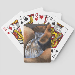 Baralho Paisagem de cascata de pequena montanha