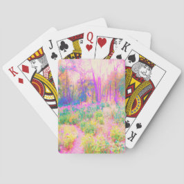 Baralho Paisagem iluminada de jardim rosa e coral