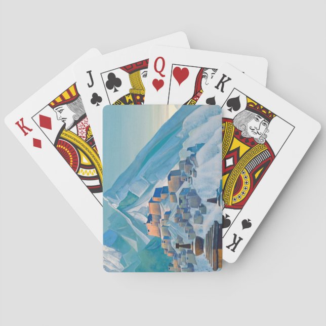 Baralho Paisagem tibetana nos Picos da Montanha Himalaia (Verso)