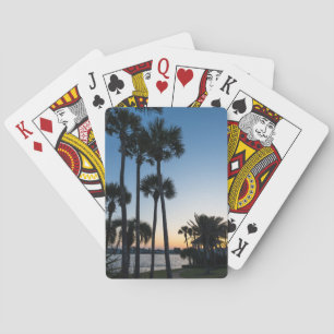 Baralho Palm Tres Sunrise Destin Flórida Jogando Cartões