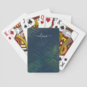 Baralho Palma Verde Escura Deixa Cartões Poker - Cartão Tr