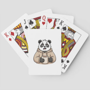 Baralho Panda Café Desenho Animado Muito Cansado Para Func
