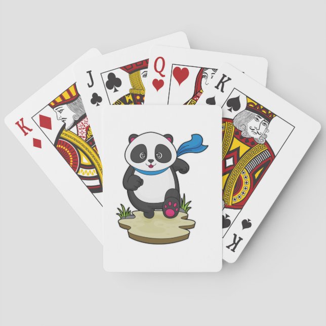 Baralho Panda como Runner com Scarf (Verso)