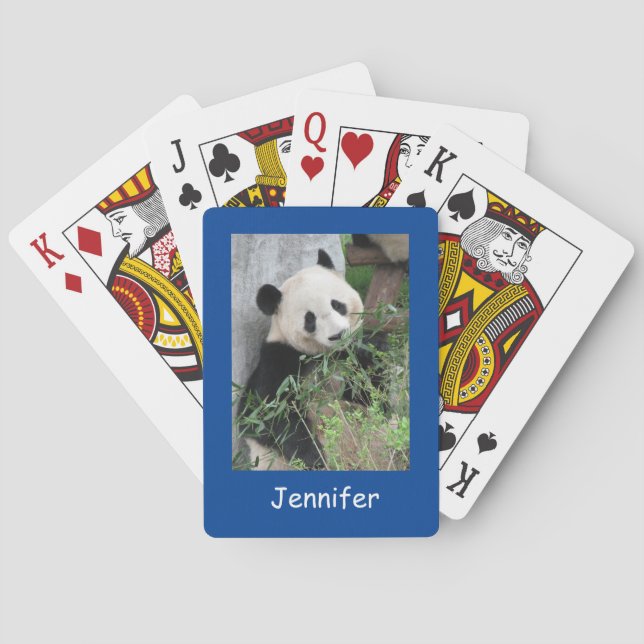 Baralho Panda Gira, Fundo Azul,  (Verso)