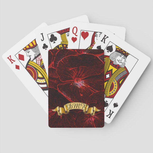 Baralho Pansias de Neon Vermelho com Monograma (Verso)