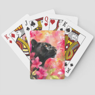 Baralho Pantera Negra Selvagem Floral Selvagem Elegante