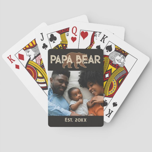 Baralho Papa Bear Father Year Established Photo Black (Verso)