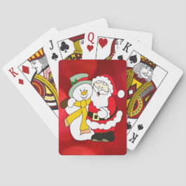 Baralho Papai Noel & Ilustração Colorida do Boneco de Neve