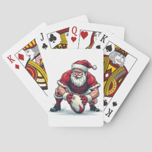 Baralho Papai Noel Jogando Futebol Fantasia Jogador de Nat