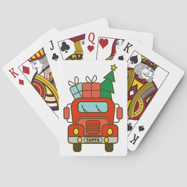 Baralho Papais noeis de frente de caminhão Feliz Natal (Verso)