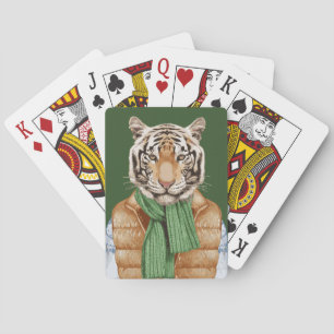 Baralho Para baixo tigre da veste