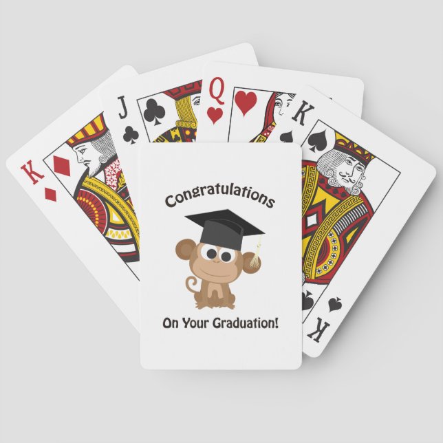 Baralho parabéns no macaco da graduação (Verso)