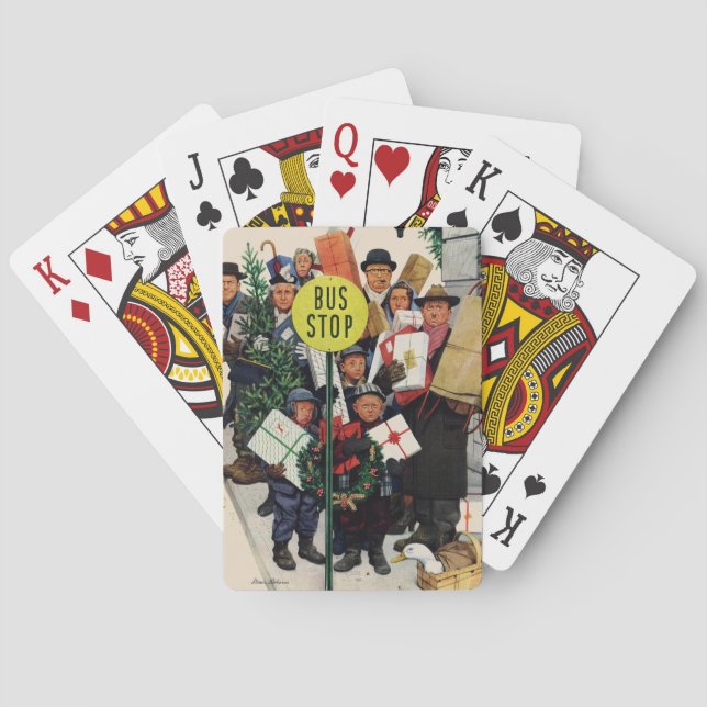 Baralho Paragem do autocarro no Natal (Verso)