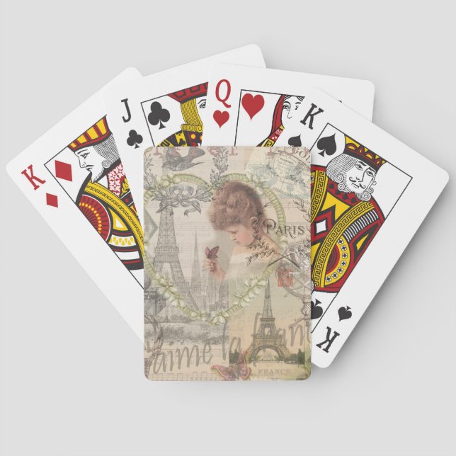 Baralho Paris France Bonito Girl Eiffel (Verso)