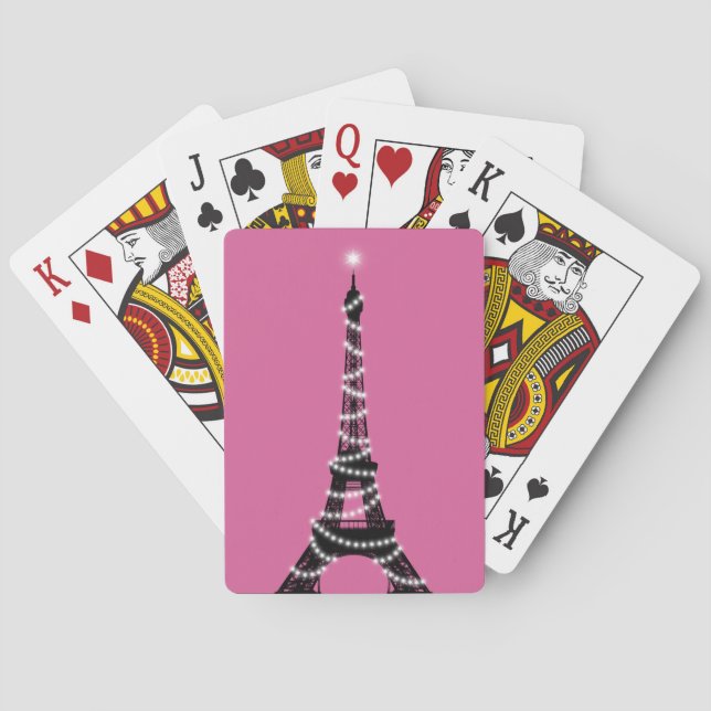 Baralho Paris Sparkles Poker Cards fuchsia (Verso)