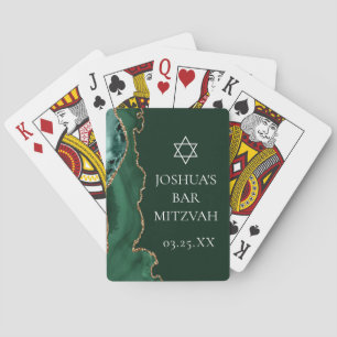Baralho Partido Mitzvah, Bar de Agate Dourado Verde Escuro