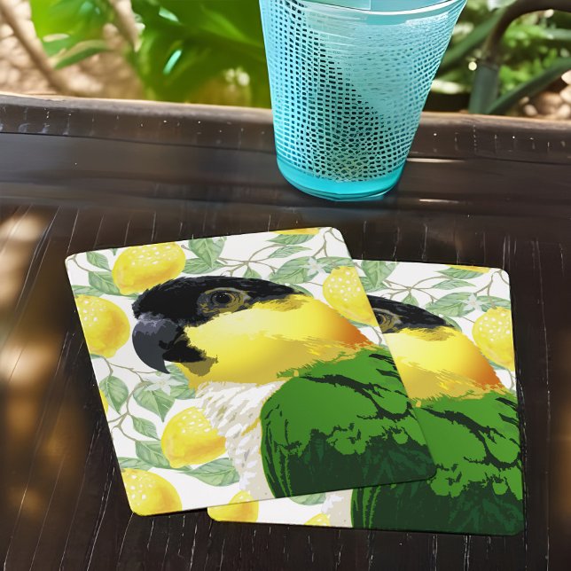 Baralho Pássaro Verde Amarelo-Negro-Caique-Papagaio-Amarel (Criador carregado)