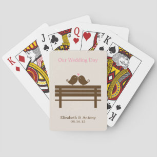 Baralho Pássaros cor-de-rosa no Park Bench