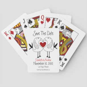 Baralho Pássaros Do Amor Salvem A Data Jogando Cartões