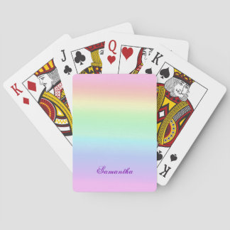 Baralho Pastel Ombre Rainbow Adicione Seu Nome