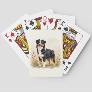 Baralho Pastor australiano Black Tricolor Aussie Dog