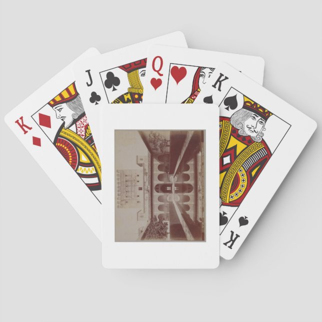 Baralho Pátio de los Arrayanes, Alhambra, c.1875-80 (sepia (Verso)