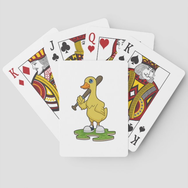 Baralho Pato no Baseball com bastão de beisebol (Verso)